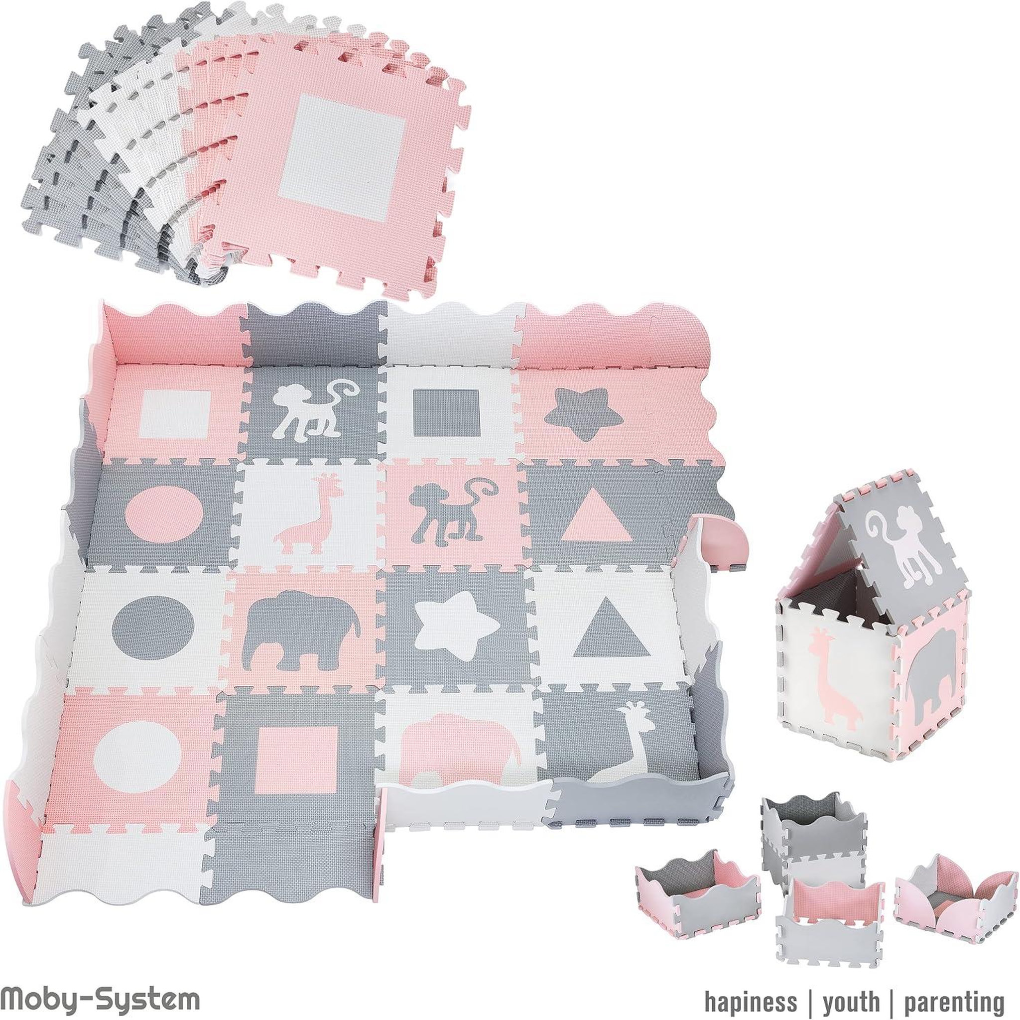 Voir la diapositive 3 : MOBY SYSTEM Tapis d'eveil Tapis de Puzzle en Mousse EVA pour Bébé 150 x 150 avec Rebords