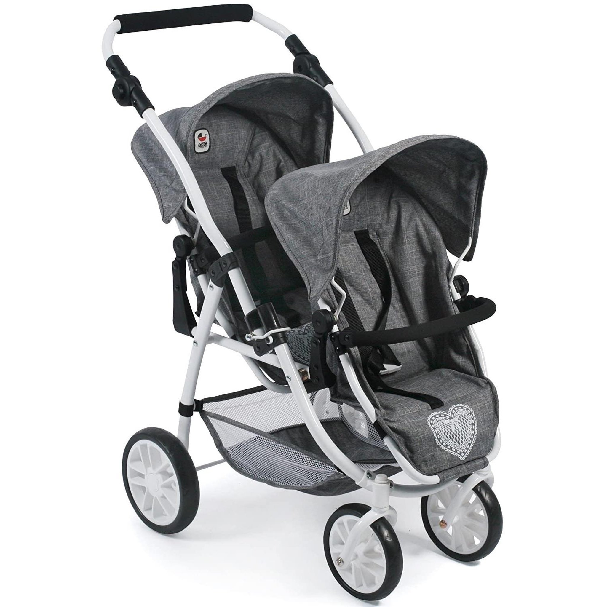BAYER CHIC 2000 Le buggy Twinny pour poupées, Anthracite
