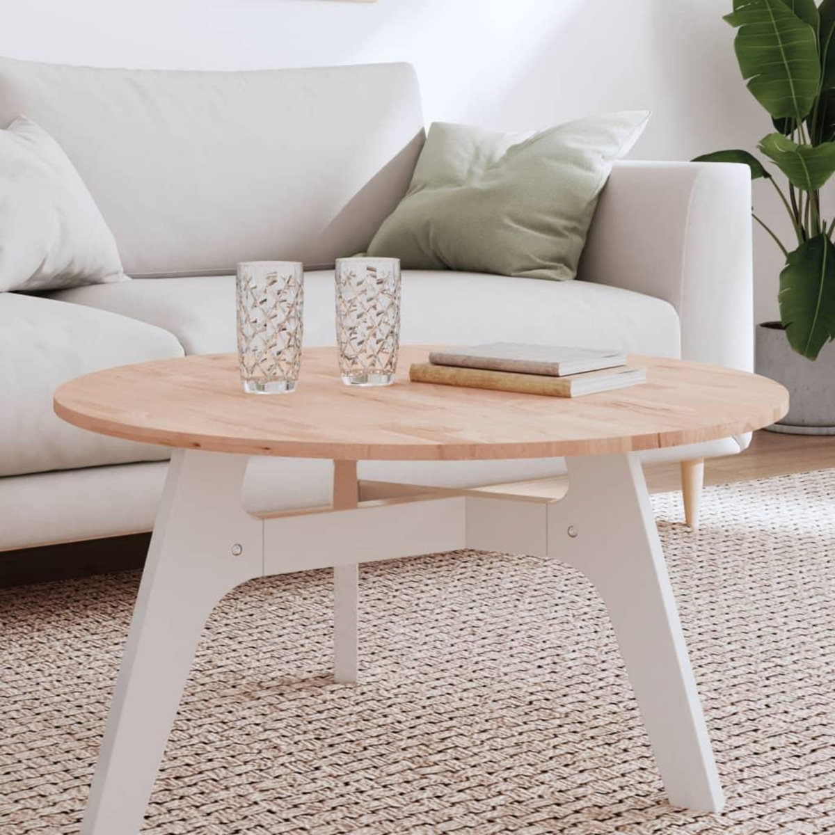 VIDAXL Dessus de table Ø80x1,5 cm rond bois massif de hetre