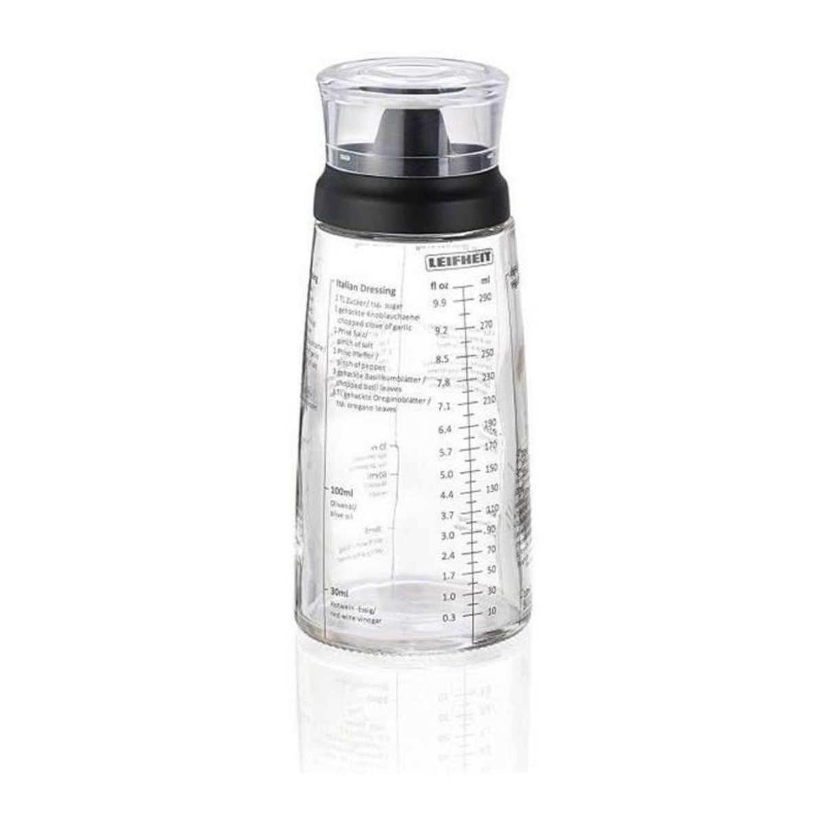 Leifheit LEIFHEIT Shaker pour assaisonnements 3195 Leifheit shaker vinaigrette gradue de 300 ml avec bec verseur anti-goutte  ideal pour