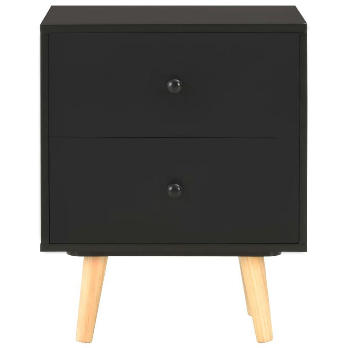 VIDAXL Tables de chevet 2 pcs Noir 40 x 30 x 50 cm Pin massif