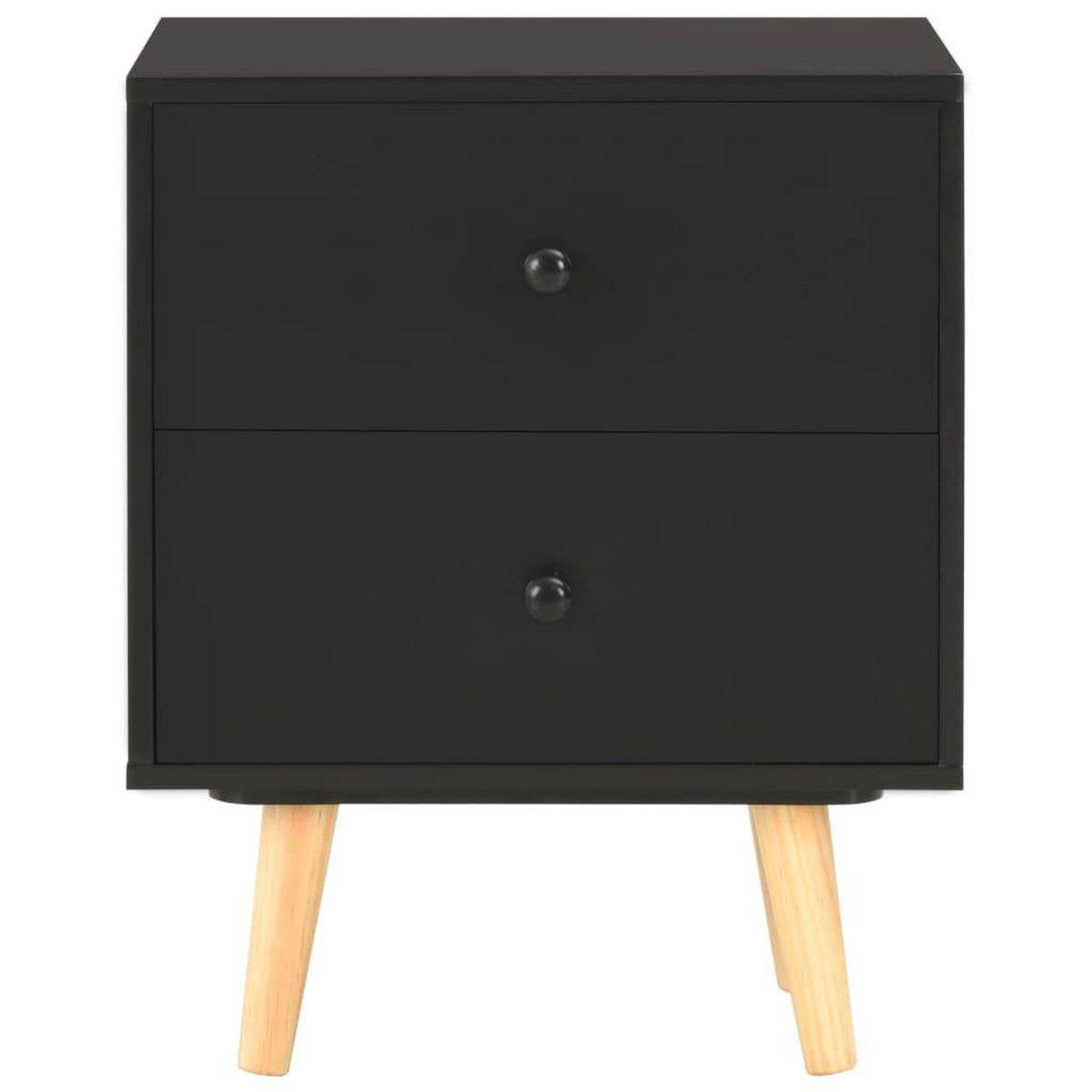 VIDAXL Tables de chevet 2 pcs Noir 40 x 30 x 50 cm Pin massif