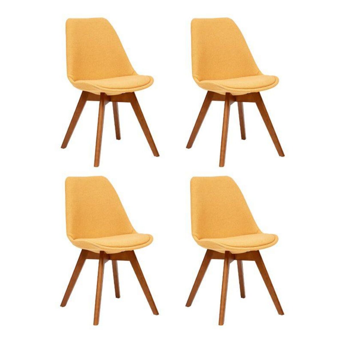  Lot de 4 Chaises Vintage  Baya  79cm Ocre
