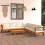 Voir la diapositive 1 : VIDAXL Salon de jardin 8 pcs avec coussins blanc creme Bois d'acacia