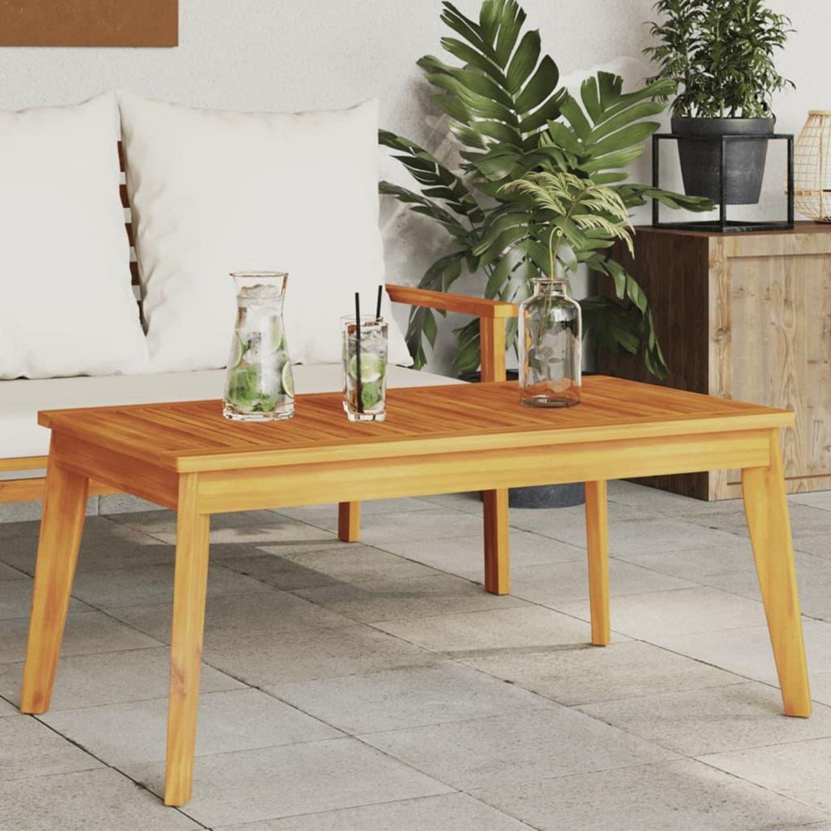 VIDAXL Table a manger de jardin 100x55x45 cm bois massif d'acacia