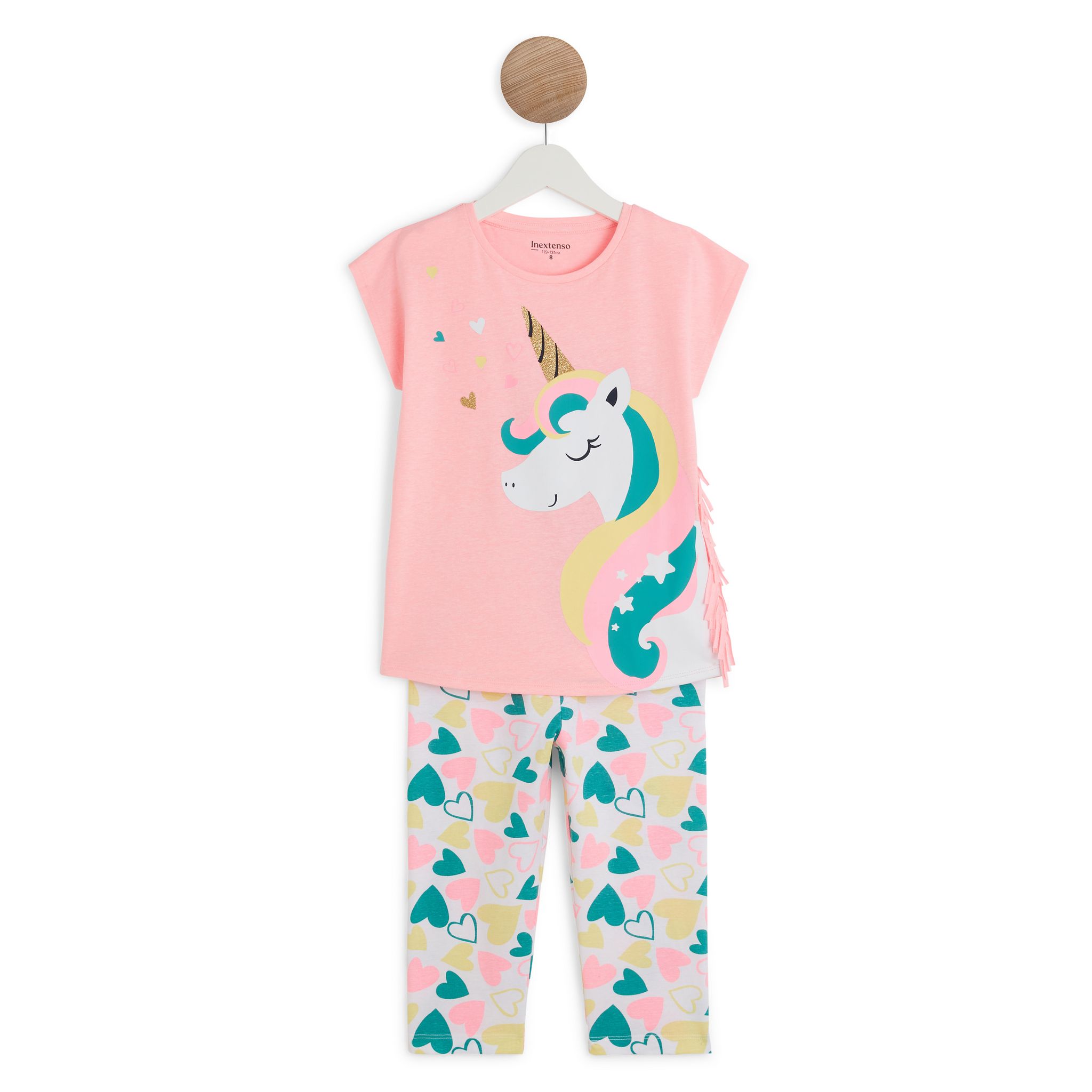 Chemise De Nuit Licorne Unicorn Academy - Taille Fille - Manches Bleues Avec Logo
