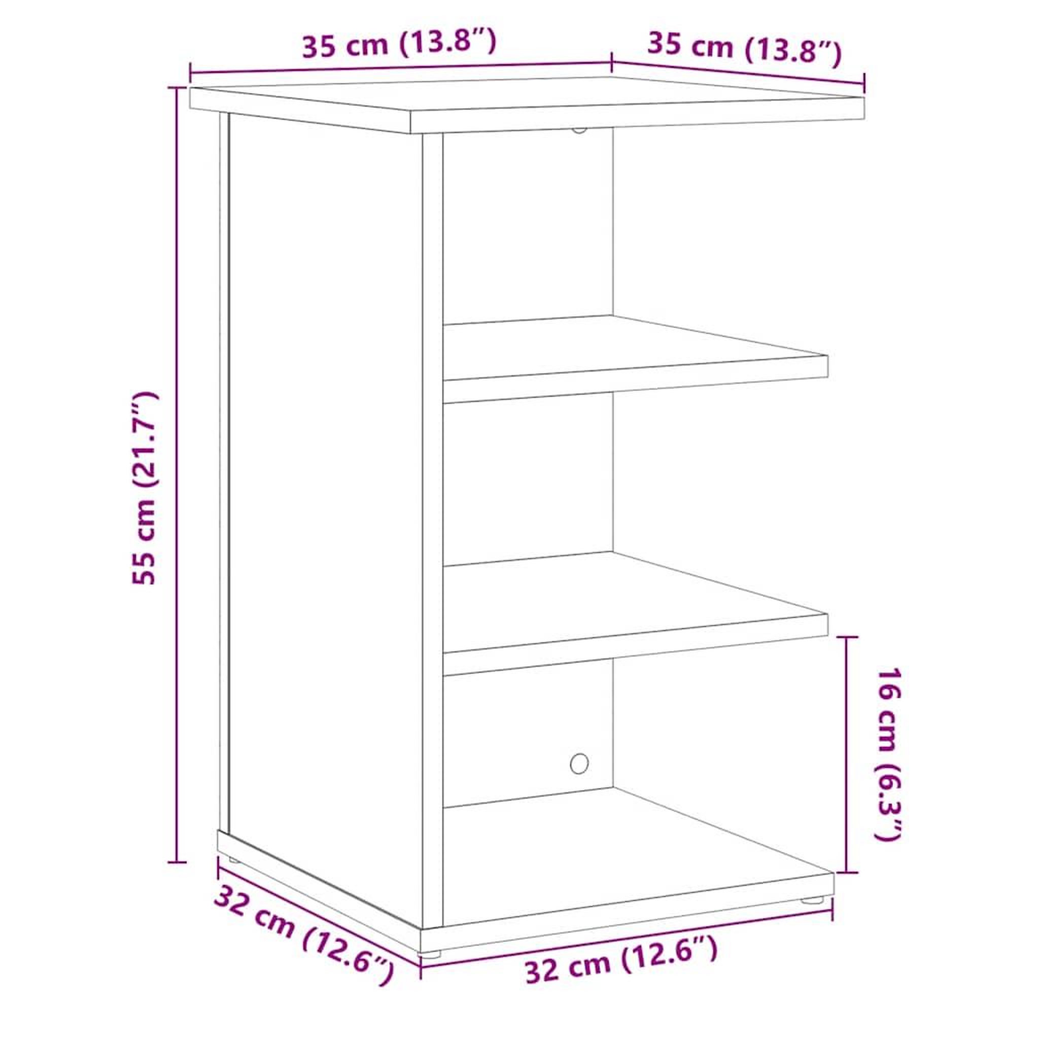 Voir la diapositive 6 : VIDAXL Buffet vieux bois 35x35x55 cm bois d'ingenierie