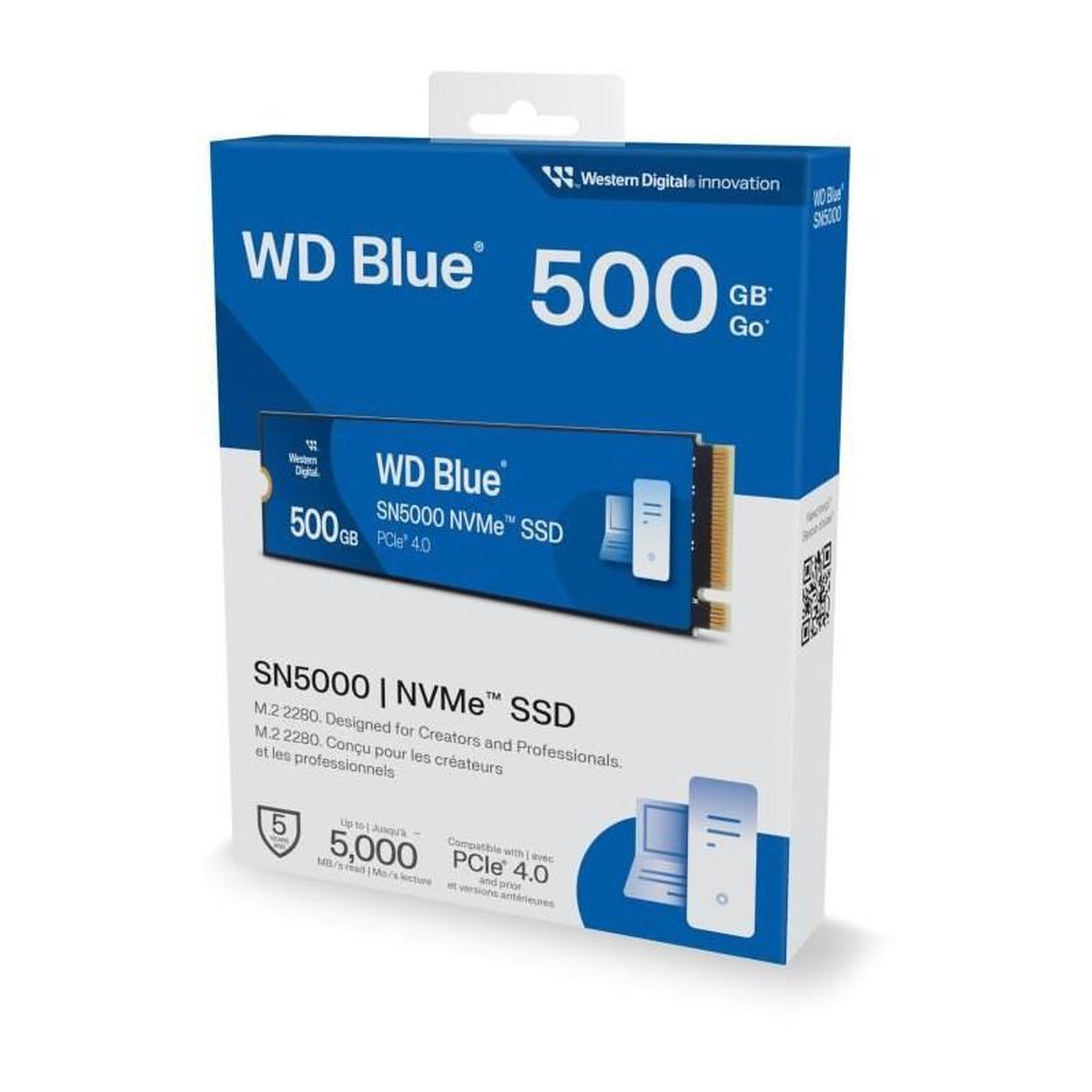 Voir la diapositive 4 : Western Digital WESTERN DIGITAL - SN5000 - Disque SSD Interne - 500 Go - WDS500G4B0E