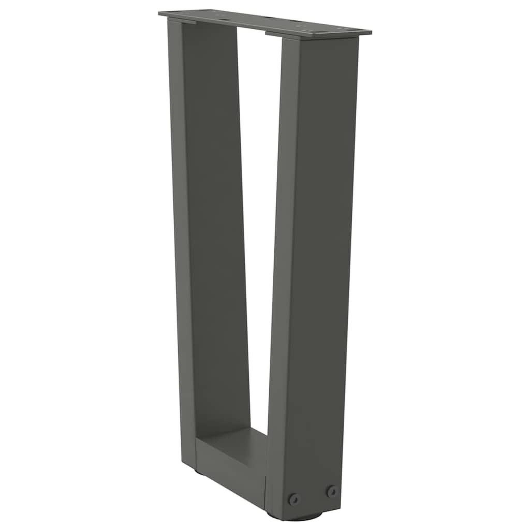 Voir la diapositive 4 : VIDAXL Pieds de table a manger en forme de V 2 pcs anthracite acier