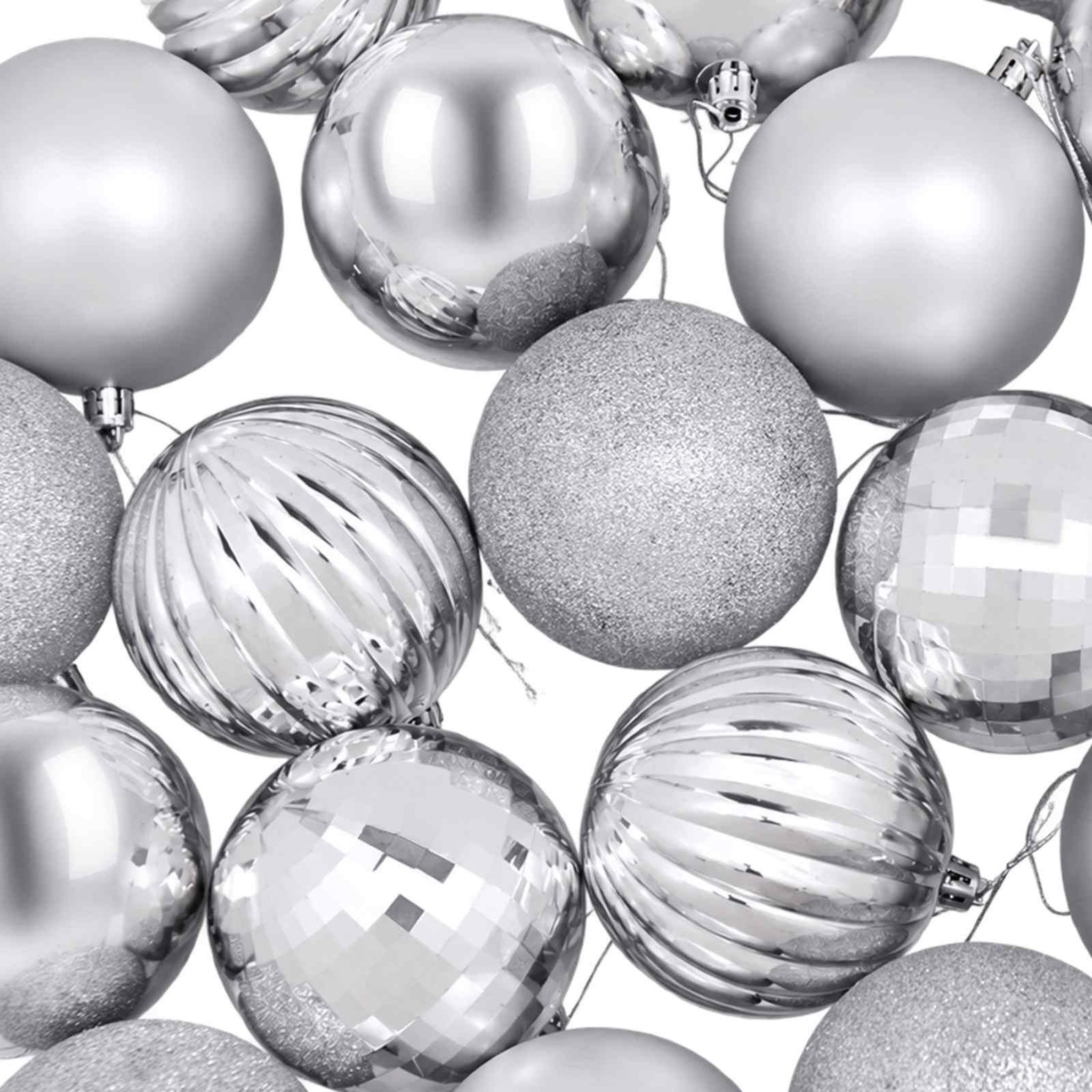 Voir la diapositive 6 : VIDAXL Ensemble de boules de Noël 50 pc Argente Diam. 8 cm Polystyrene