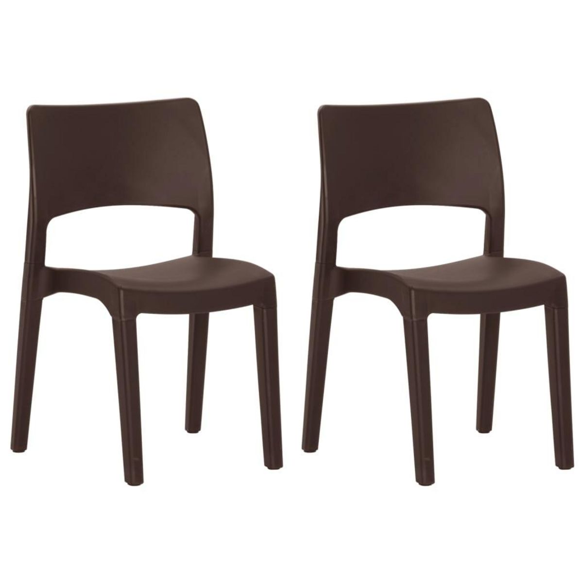 VIDAXL Chaises de jardin lot de 2 Moka Polypropylene