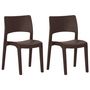 Voir la diapositive 2 : VIDAXL Chaises de jardin lot de 2 Moka Polypropylene