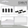 Voir la diapositive 5 : OUTSUNNY Tonnelle barnum automatique pop-up dim. 2,53L x 2,53l x 2,68H m hauteur réglable nombreux accessoires inclus acier oxford blanc