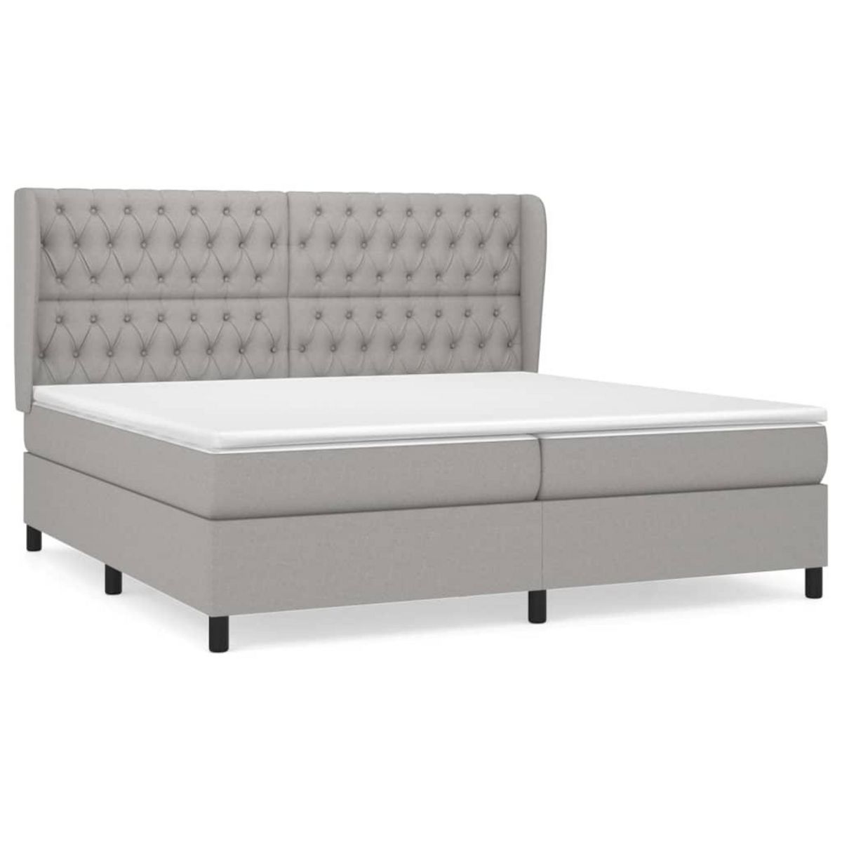 VIDAXL Sommier a lattes de lit avec matelas Gris clair 200x200cm Tissu