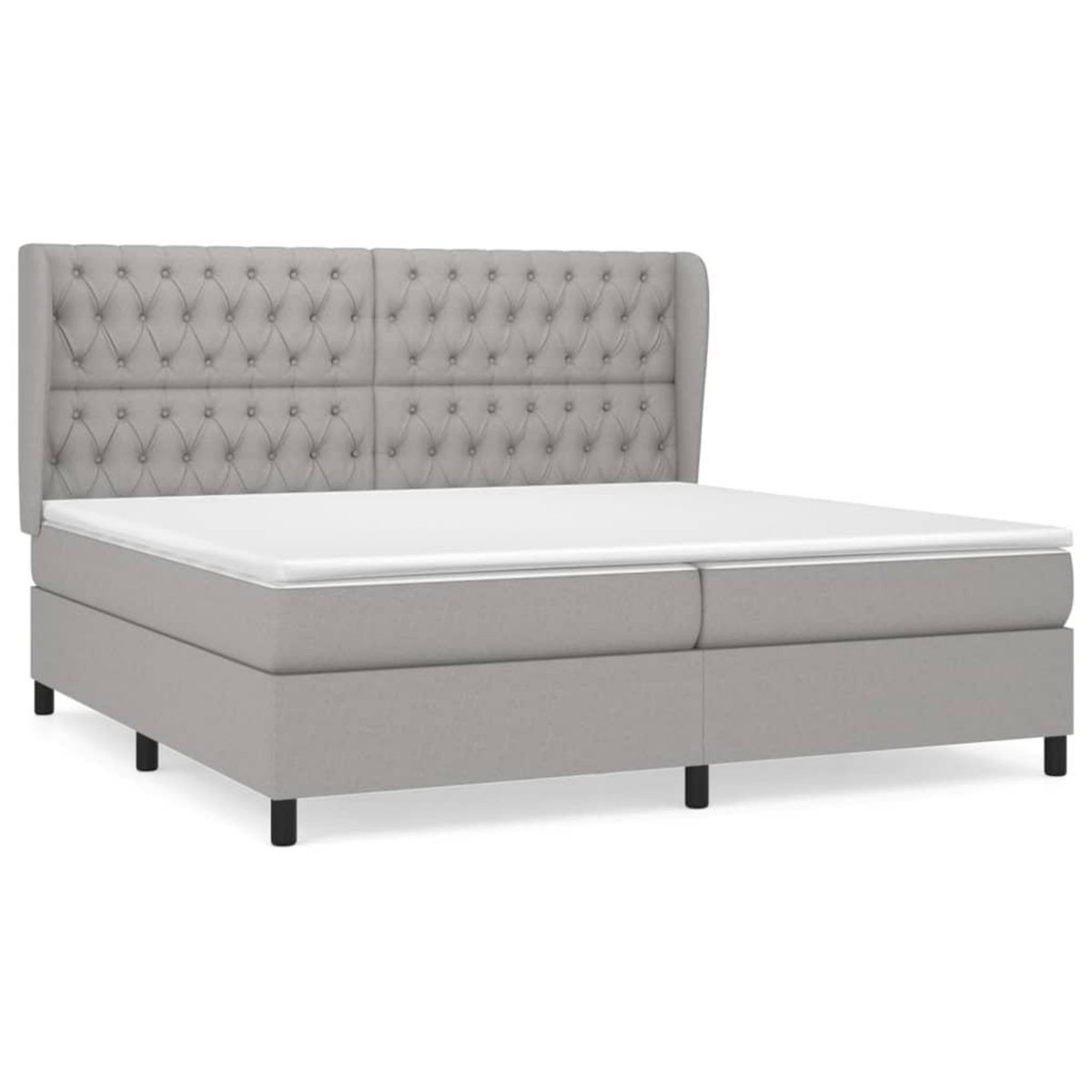 VIDAXL Sommier a lattes de lit avec matelas Gris clair 200x200cm Tissu