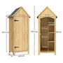Voir la diapositive 3 : OUTSUNNY Armoire abri de jardin remise pour outils 3 étagères porte loquet toit pente bitumé dim. 77L x 54l x 179H cm bois sapin pré-huilé