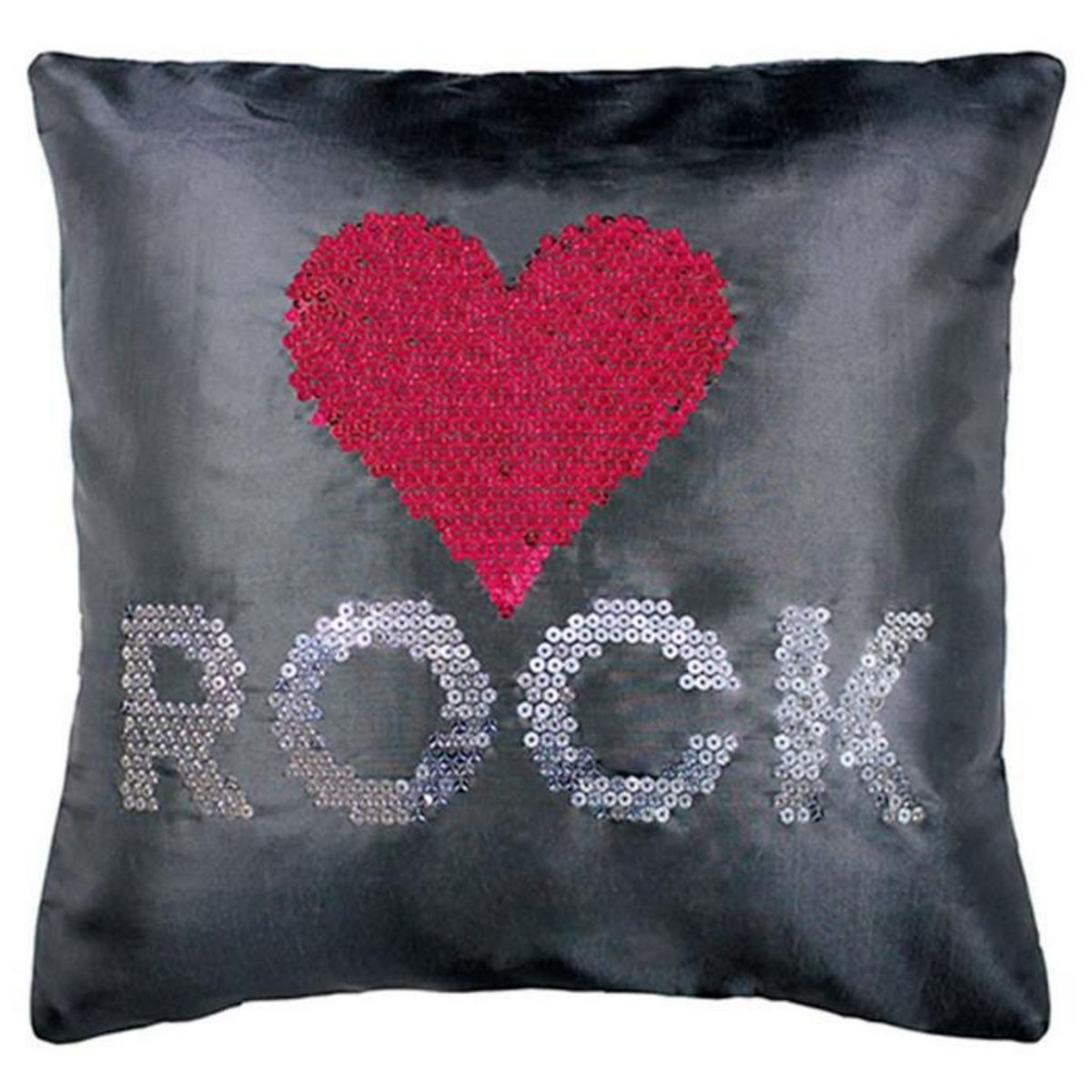 Paris Prix Housse de coussin  Strass  40x40cm Love Rock
