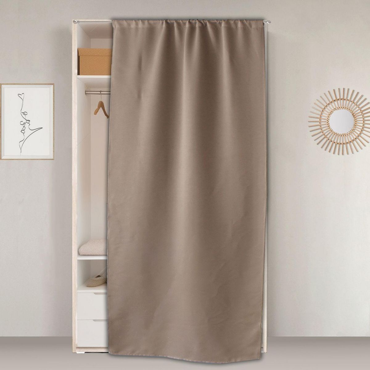 TOILINUX Rideau de porte occultant REGLISSE