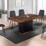 Voir la diapositive 4 : ID MARKET Table à manger extensible rectangle EDEN 6-10 personnes bois effet vieilli et noir 160-200 cm