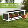 Voir la diapositive 4 : PAWHUT Pondoir pour poules 3 emplacements nichoir en bois avec fond et toit gris blanc noir