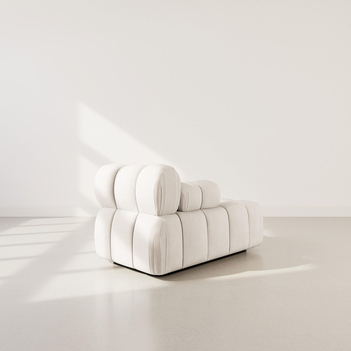 LISA DESIGN Ruby - module d'assise méridienne gauche en velours texturé