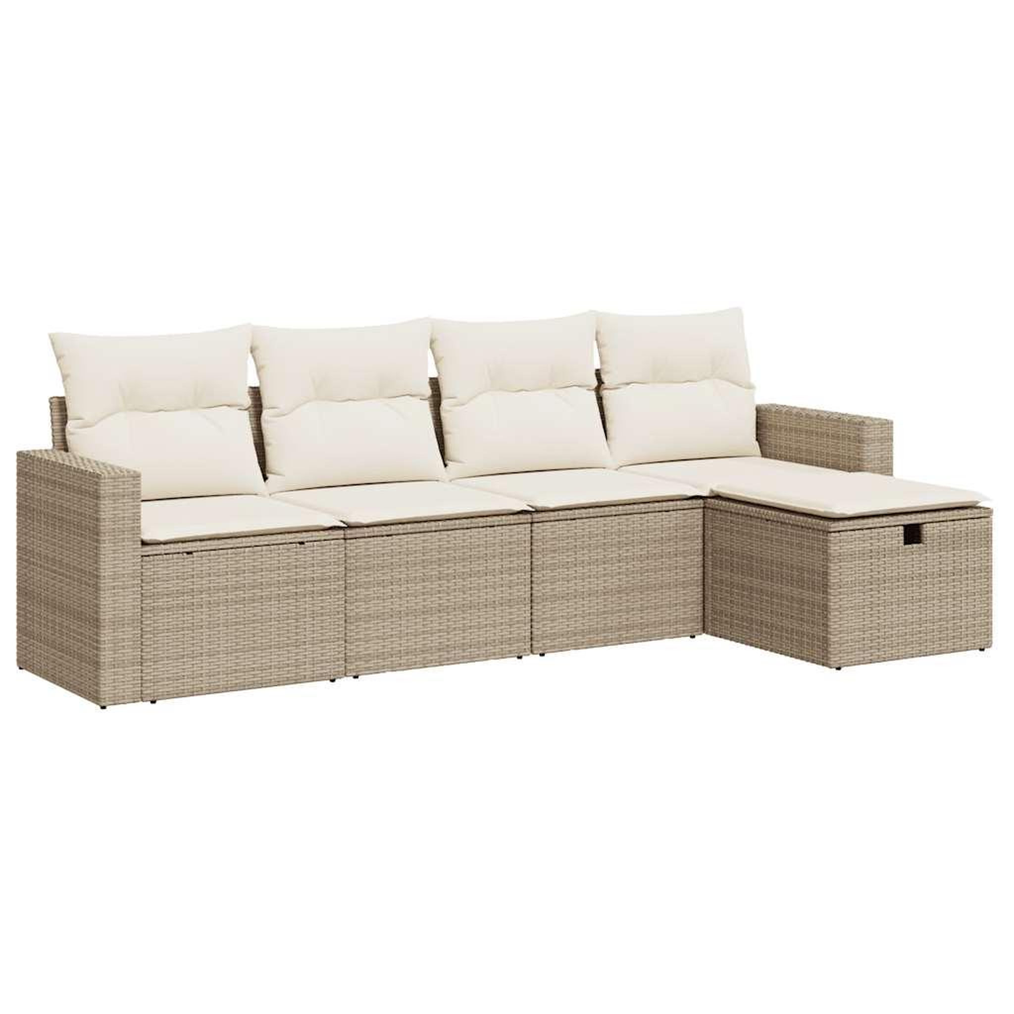 Voir la diapositive 2 : VIDAXL Salon de jardin avec coussins 5 pcs beige resine tressee