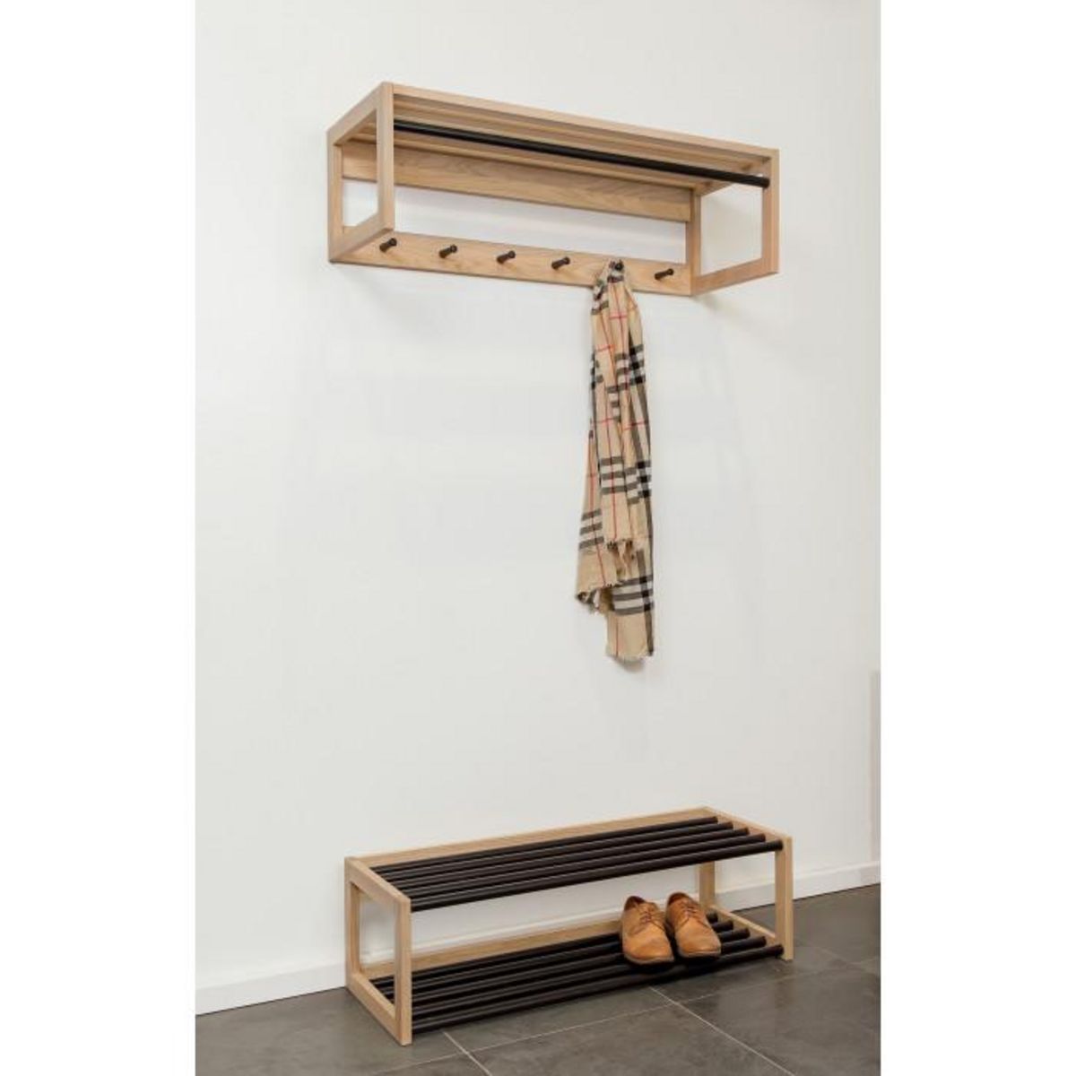 Paris Prix Patère Murale  Slussen  100cm Chêne & Noir