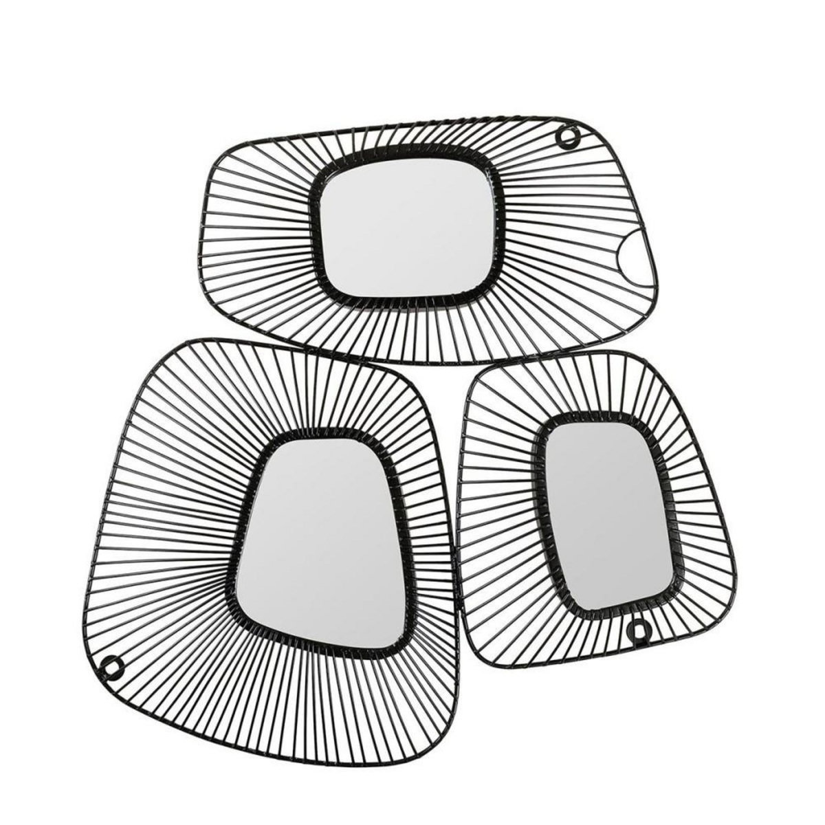 OSTARIA Décoration murale métal trio miroirs