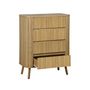 Voir la diapositive 5 : SWEEEK Commode 4 tiroirs. décor strié naturel. L 80x P 45  H 100cm