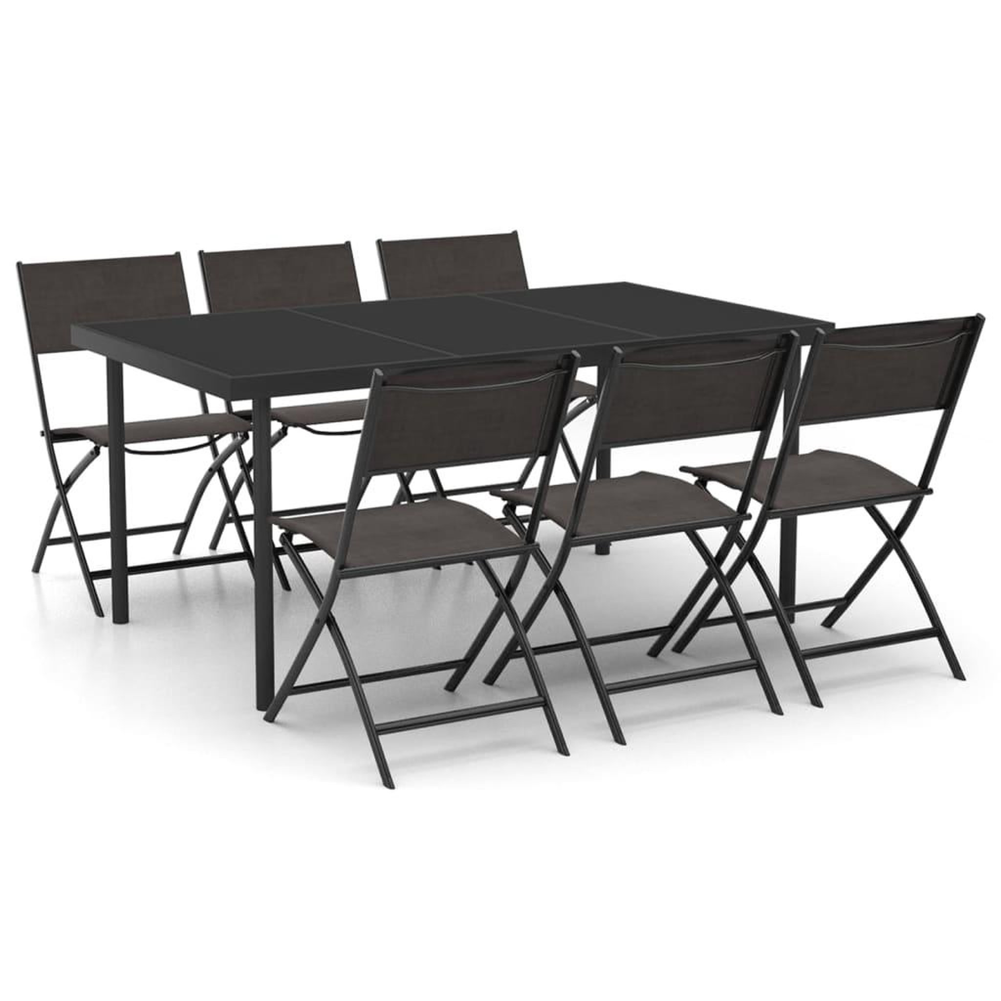 Voir la diapositive 2 : VIDAXL Mobilier de salle a manger d'exterieur 7 pcs Acier