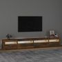 Voir la diapositive 3 : VIDAXL Meuble TV avec lumieres LED Chene fume 270x35x40 cm