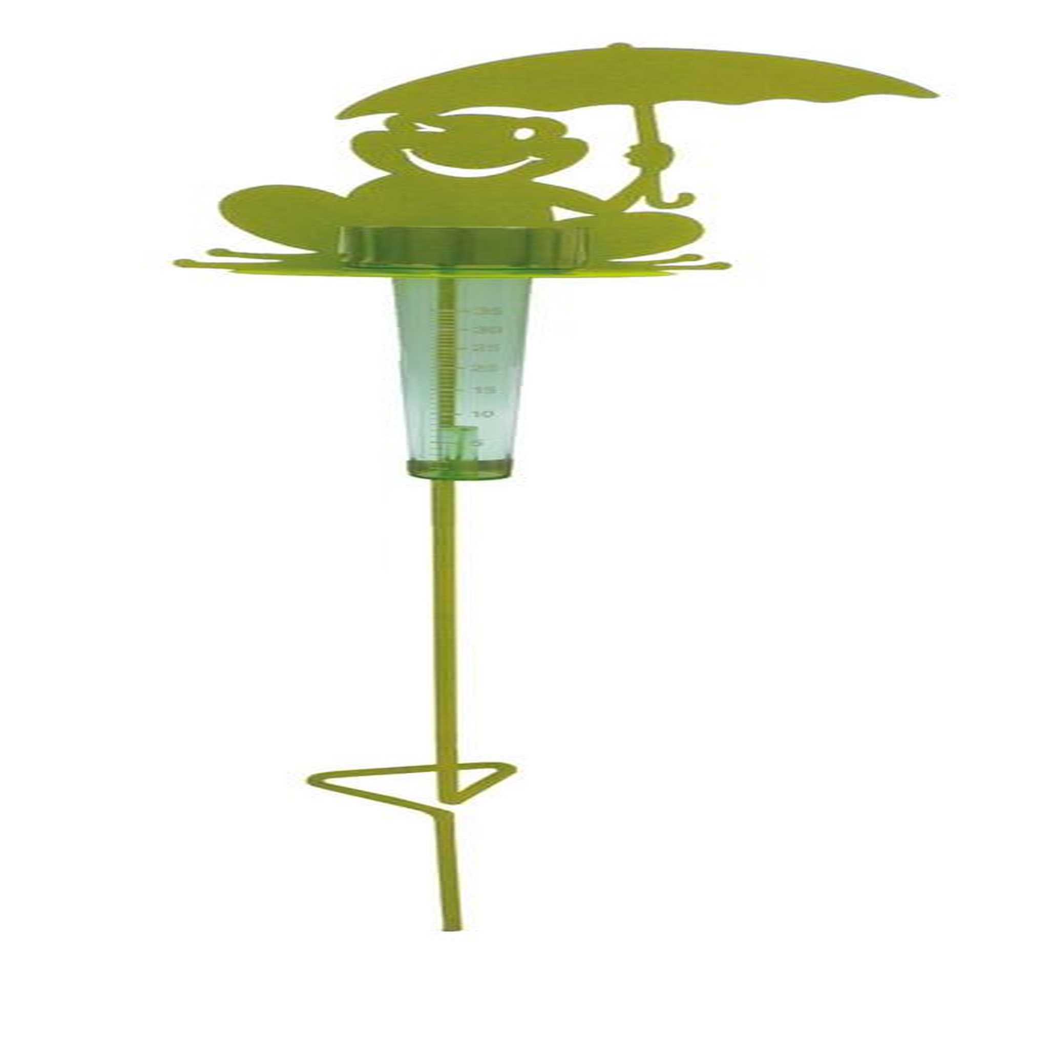 CENTRALE BRICO Support Pluviomètre à piquer grenouille vert anis - H. 1,16 m - Acier époxy
