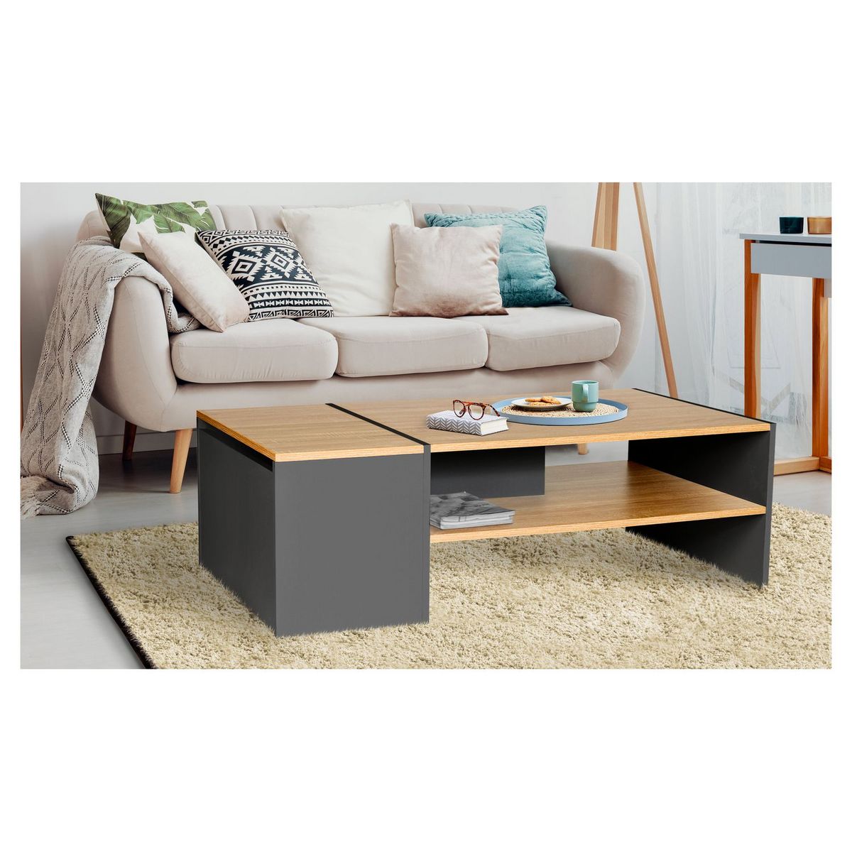 Table basse avec coffre de rangement L110 cm ELO