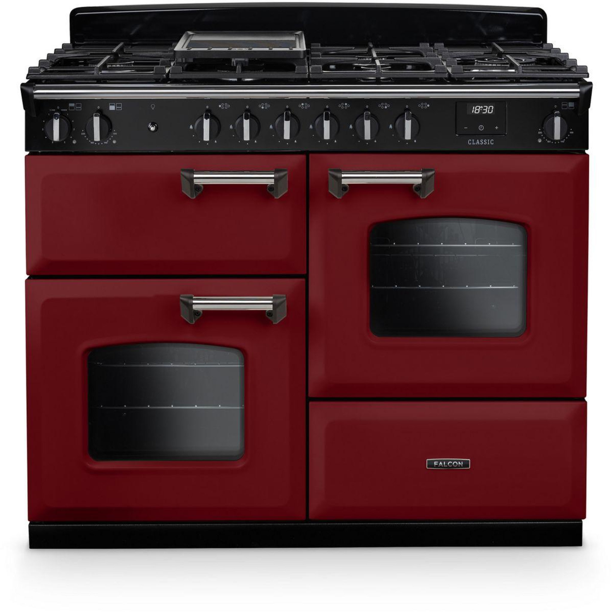 Voir la diapositive 3 : Falcon Piano de cuisson gaz ngc oc tab gaz 110 cm bordeaux chrome