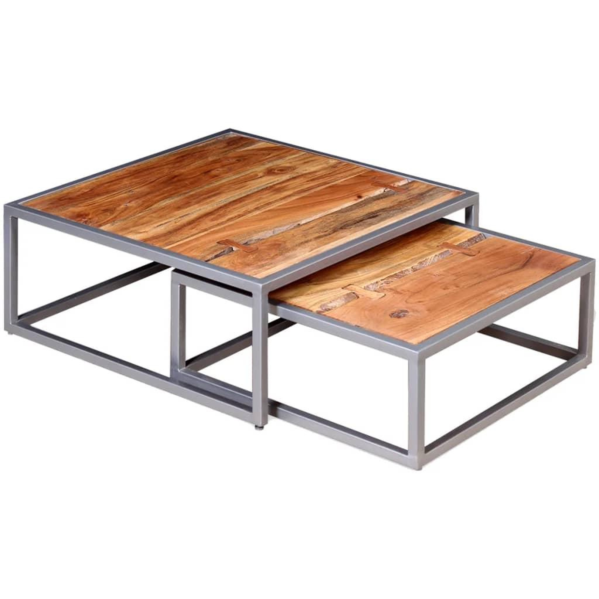 Voir la diapositive 1 : VIDAXL Ensemble de table basse 2 pieces Bois d'acacia massif