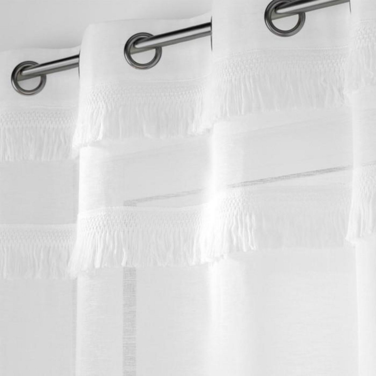 Paris Prix Rideau Voilage à Œillets  Frangina  140x240cm Blanc
