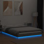 Voir la diapositive 4 : VIDAXL Cadre de lit et lumieres LED sans matelas sonoma gris 120x190cm