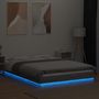 Voir la diapositive 4 : VIDAXL Cadre de lit et lumieres LED sans matelas sonoma gris 120x190cm