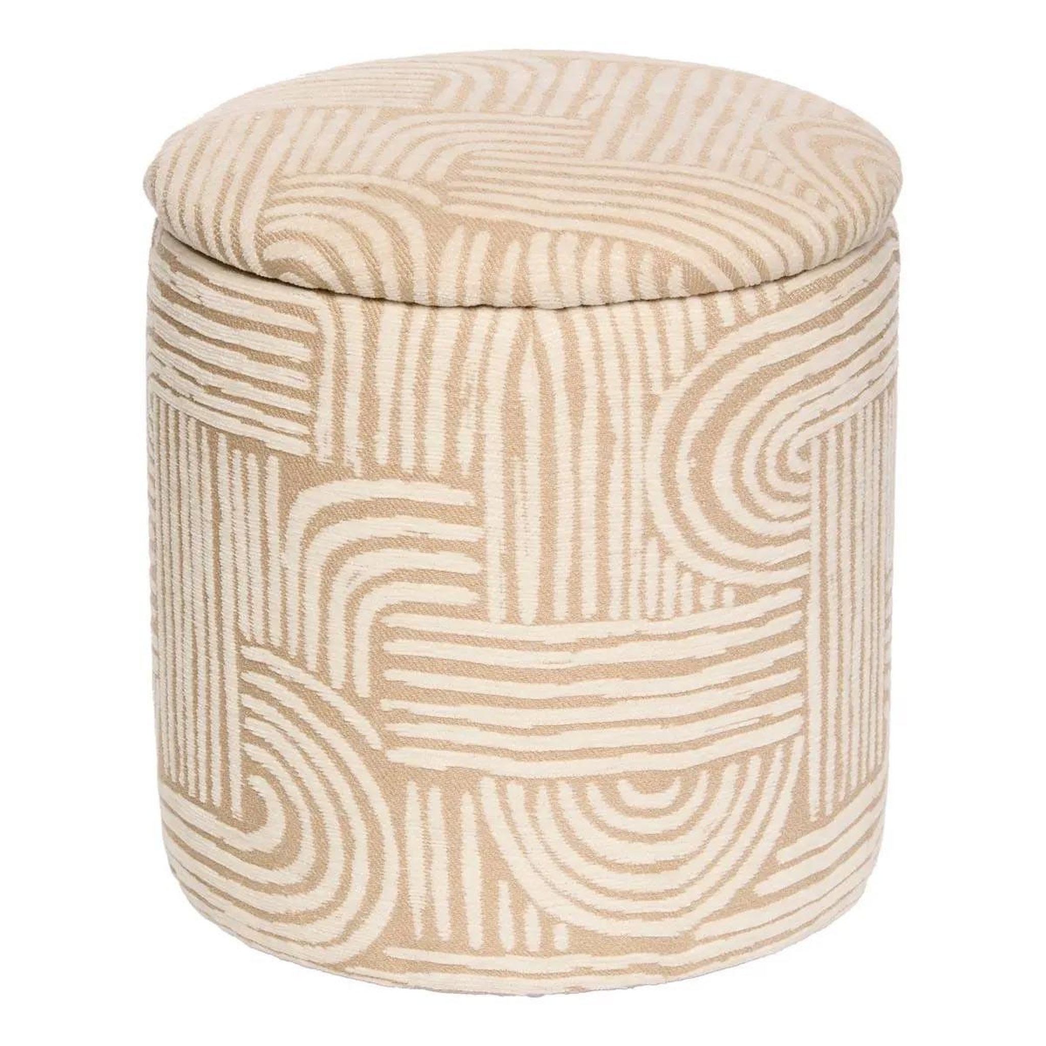 ATMOSPHERA Pouf coffre chenille  nubo  34cm beige