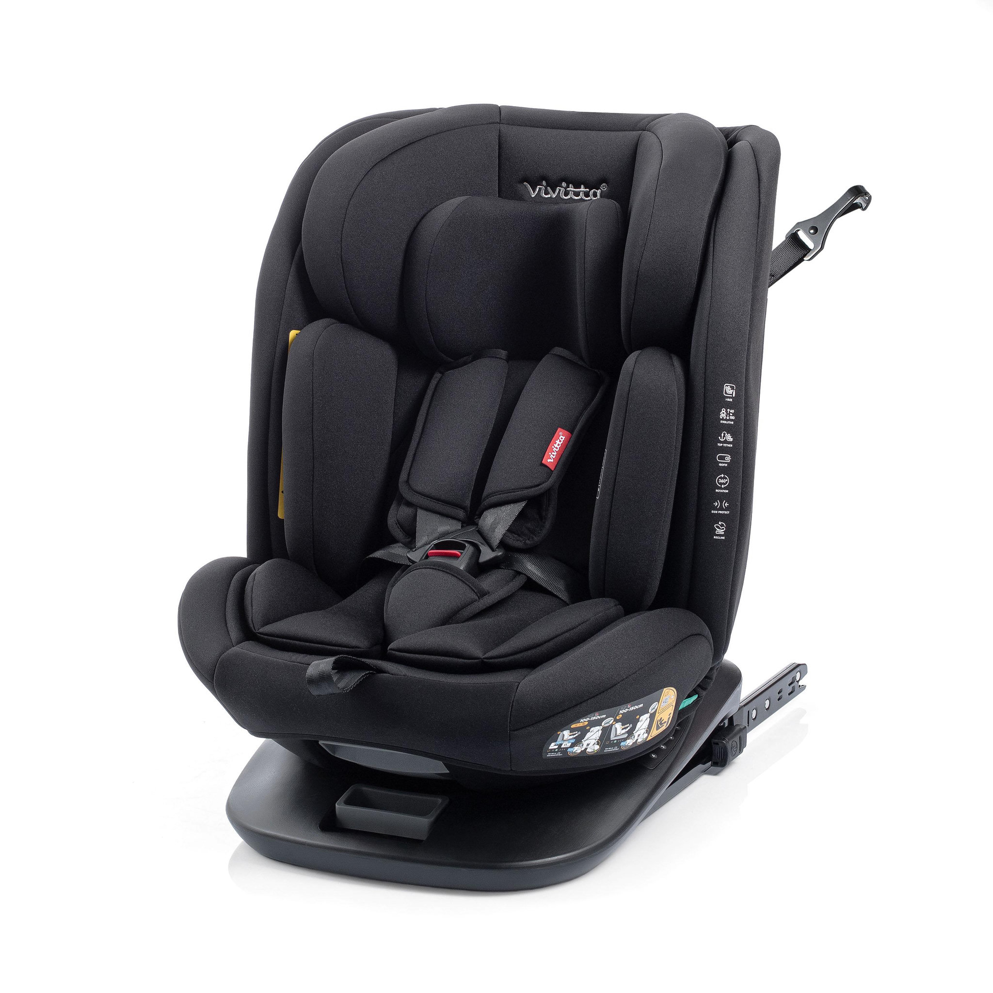 VIVITTA Siège auto garaia ifix top tether 40-150 cm. Coloris disponibles : Noir