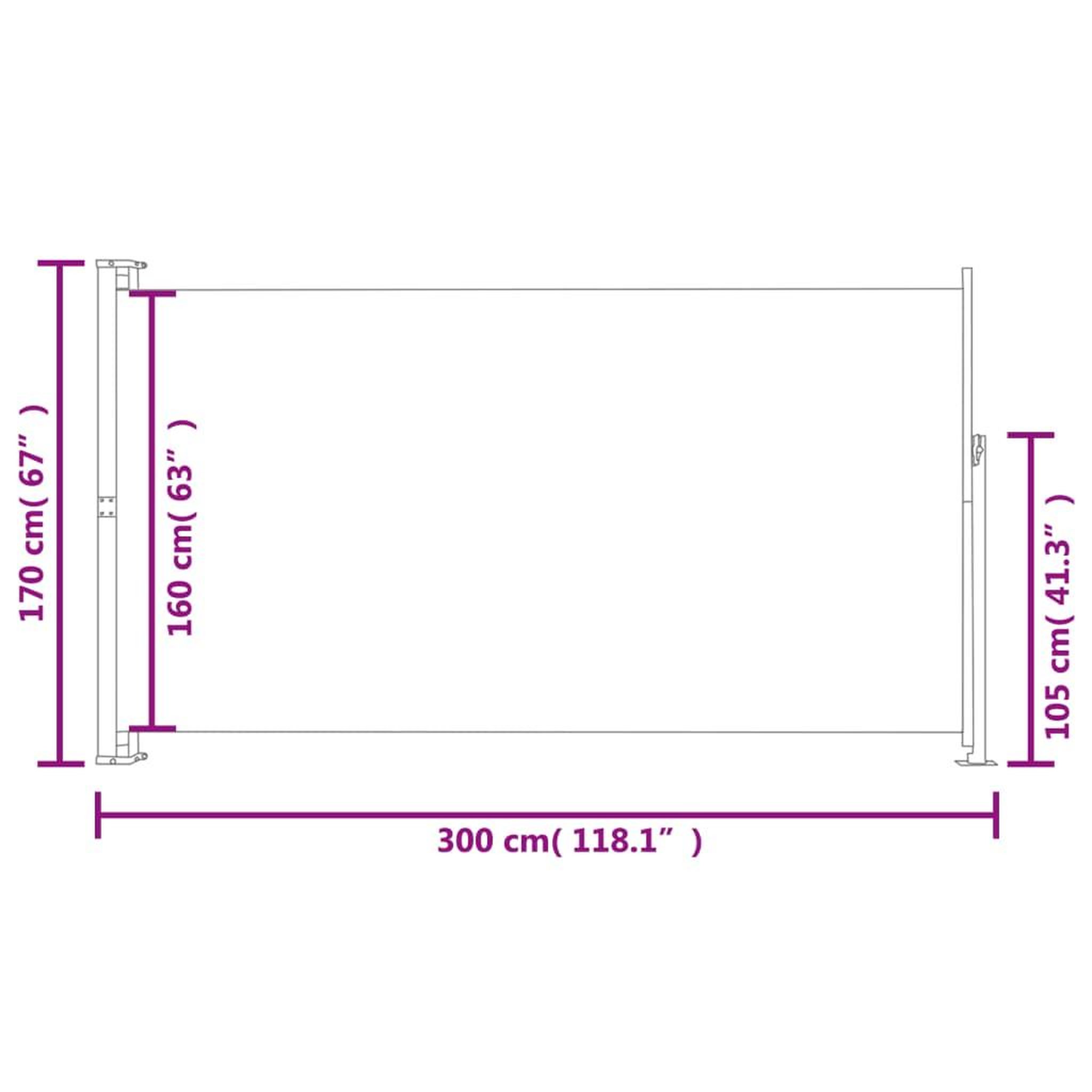 Voir la diapositive 6 : VIDAXL Auvent lateral retractable de patio 170x300 cm Marron