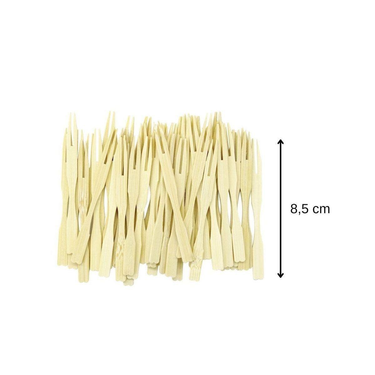 Fackelmann Lot de 50 pics à apéritif forme fourchette 8,5 cm Fackelmann Wood Edition