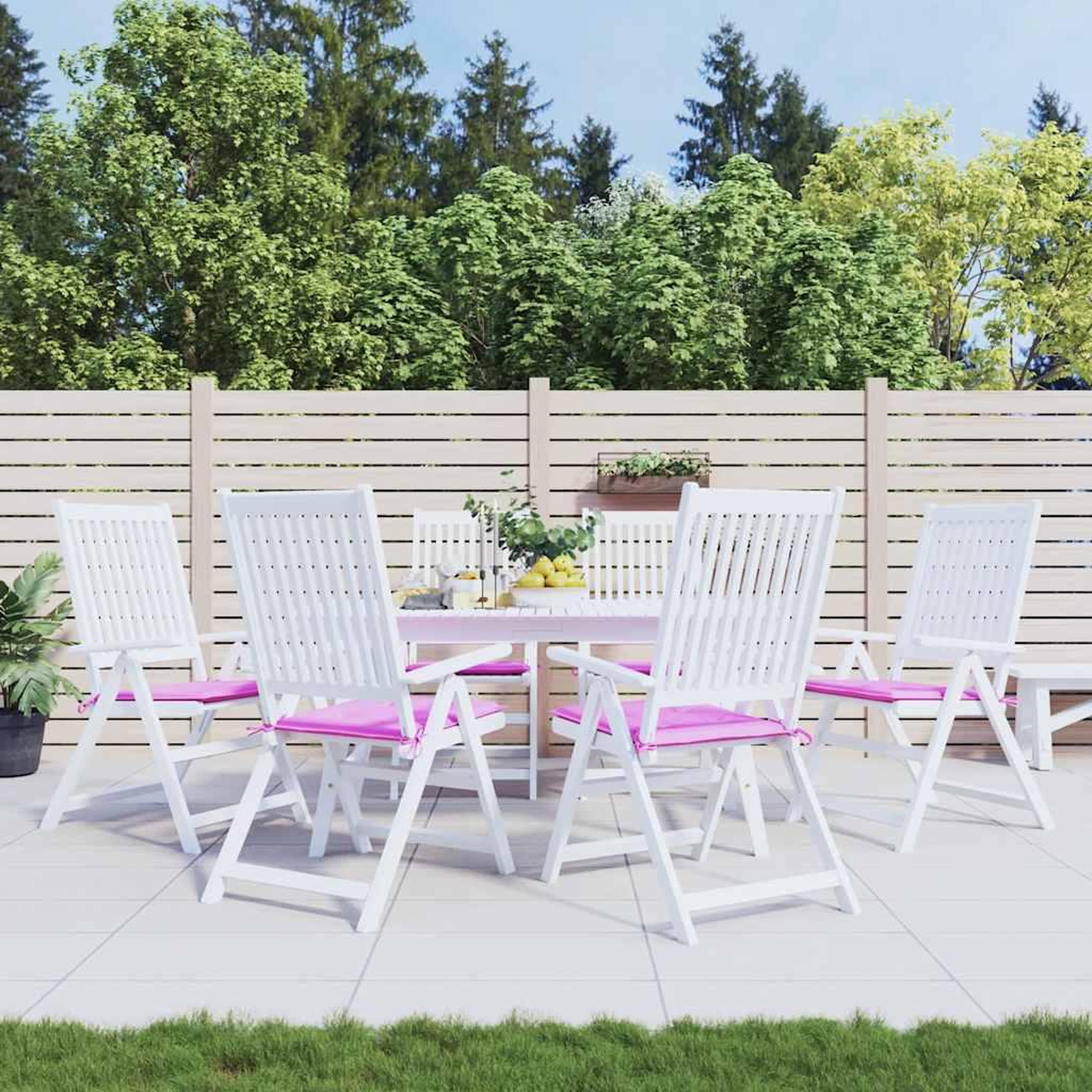 VIDAXL Coussins de chaise de jardin lot de 6 rose 50x50x3 cm tissu