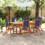 VIDAXL Ensemble a Manger de jardin 7pcs bois d'acacia solide textilene