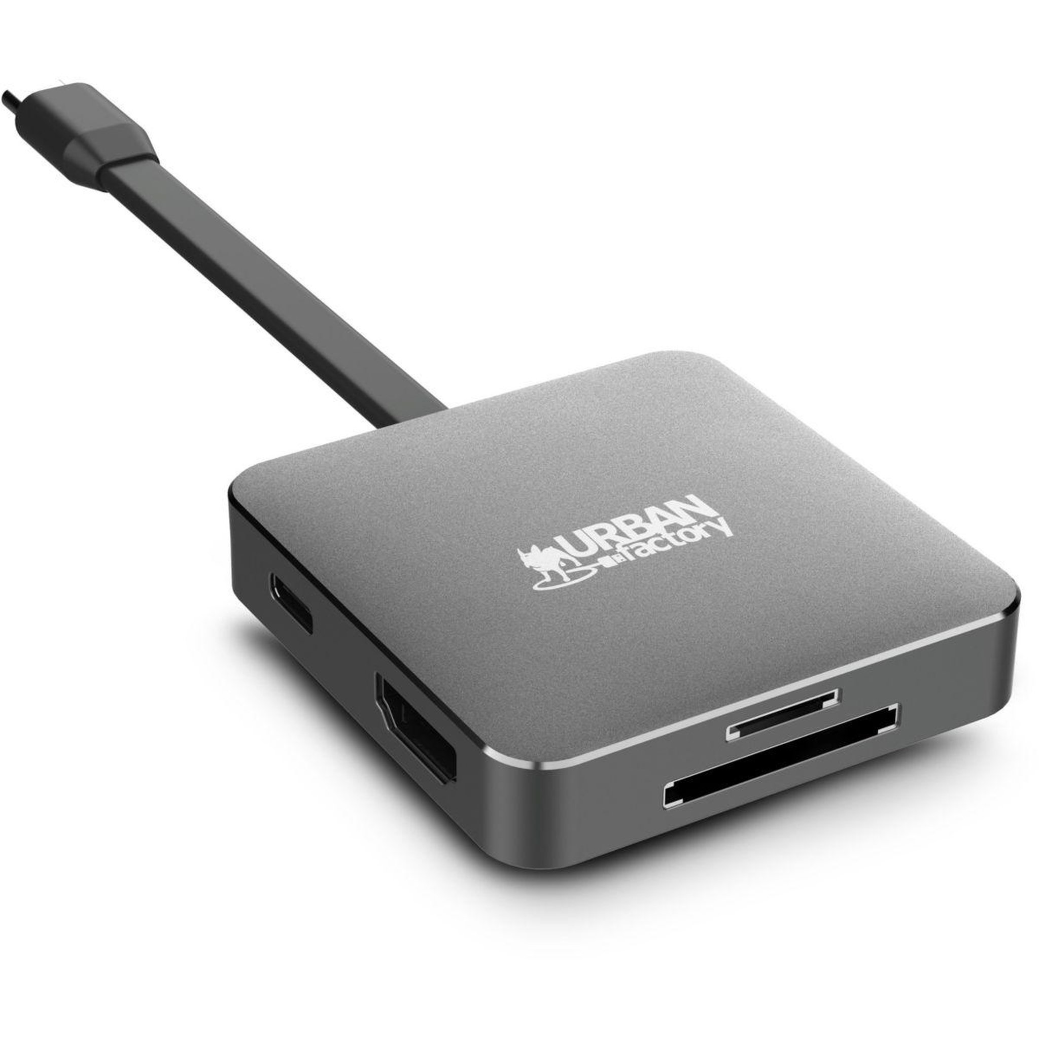 Voir la diapositive 4 : URBAN FACTORY Hub USB C USB-C / Multiports 5 en 1 / 100W