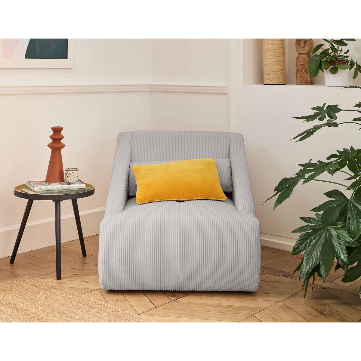 LISA DESIGN Onyx - fauteuil - en velours côtelé