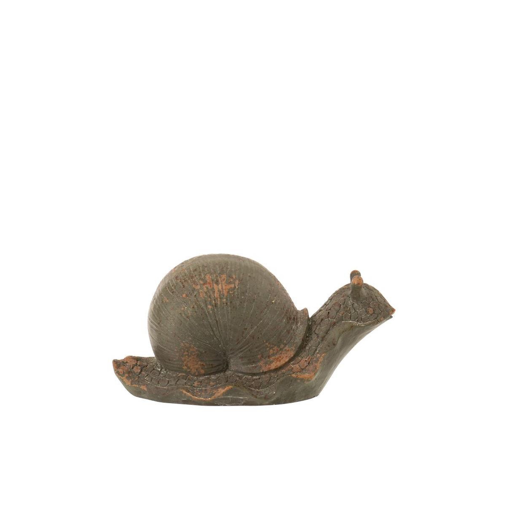 Voir la diapositive 3 : J-LINE Statuette escargot d'extérieur  antik  27cm vert foncé