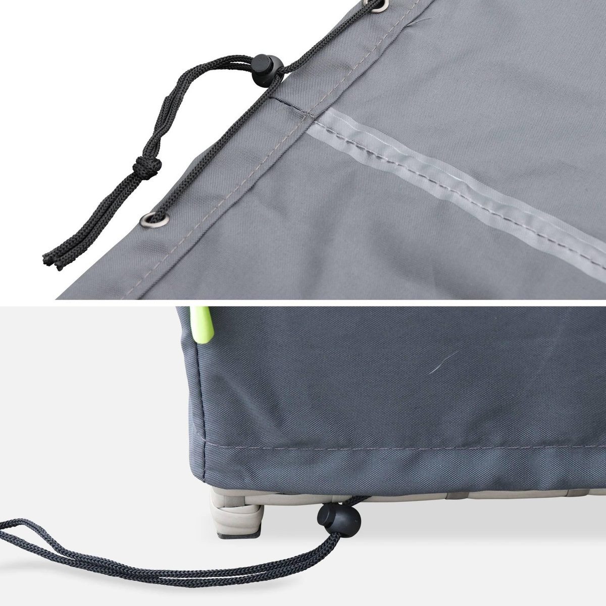 SWEEEK Housse de protection 230x112cm gris foncé - Bâche rectangulaire en polyester enduit PA pour tables de jardin  Firenze 8. Vasto 12. Vabo 12 et Cubo 12