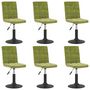 Voir la diapositive 2 : VIDAXL Chaises pivotantes a manger lot de 6 vert clair velours