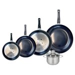 ELO Ensemble de 4 Poêles de cuisson 20, 24, 28 et 32 cm et 1 faitout 14 cm Elo Prima Brillant